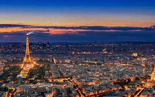 Картинка Эйфелева башня, Париж, городской пейзаж, 5к, инвалиды, с высоты птичьего полета, панорама, Триумфальная арка, 8k