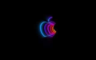 Картинка яблочное мероприятие 2022, красочный, 5к, яблоко логотип, амолед, черный