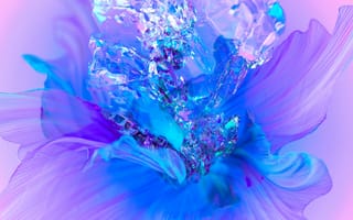 Картинка фиолетовый цветок, цветочный, цифровое искусство, 3д, красочный