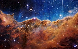 Картинка туманность киля, космические скалы, 8k, космический телескоп Джеймса Уэбба, 5к, эмиссионная туманность