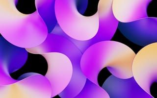 Картинка фиолетовые кривые, градиентные кривые, красочные градиенты, красочная абстракция, абстрактные кривые