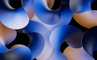 Картинка синий абстракция, абстрактные кривые, синие кривые, градиентные кривые