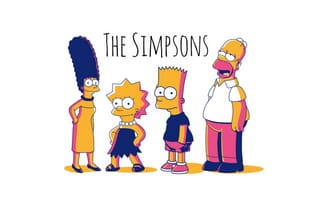 Картинка Симпсоны, семья симпсонов, Гомер Симпсон, Мардж Симпсон, Лиза Симпсон, белый, барт симпсон