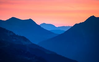 Картинка Коль де ла Мадлен, горный перевал, Франция, закат, 5к, живописный