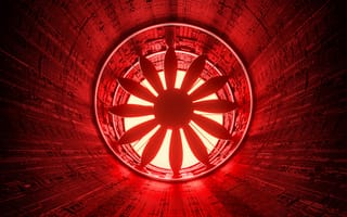 Картинка вытяжной вентилятор, туннель, красный