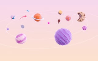 Картинка Солнечная система, планеты, градиент, космическое пространство, виндовс 11 22х2, запас