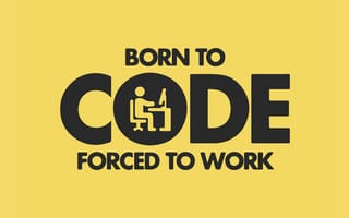 Картинка рожденный для кода, цитаты программистов, желтый