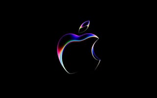 Картинка ВДК 2023, яблоко логотип, 5к, черный, 8k