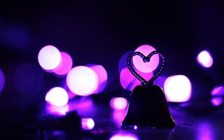 Картинка люблю сердце, фиолетовая эстетика, 5к, боке