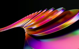 Картинка 3D рендеринг, современный, 5 тыс., красочный, черный, Радужный водоворот, абстрактный дизайн, яркий