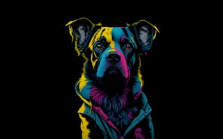 Картинка собака, цифровое искусство, 5 тыс., амолед, 8к, черный, 10 тысяч