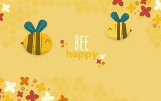 Картинка пчела счастлива, желтая эстетика, 5 тыс., иллюстрация