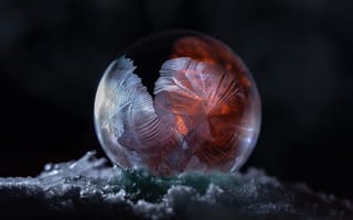 Картинка мыльный пузырь, темная эстетика, зима снег, 5 тыс., макрос