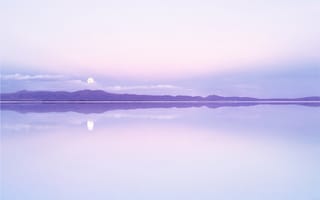 Картинка полнолуние, фиолетовая эстетика, горы, отражение, озеро, спокойствие