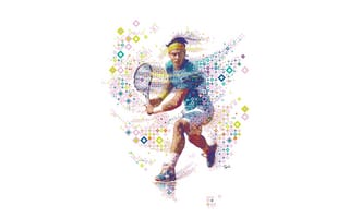 Картинка Рафаэль Надаль, теннисист, цифровое искусство, мозаика, белый, 5 тыс., испанский