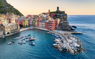 Картинка Вернацца, Чинкве Терре, Италия, живописный, средиземноморский, туристическая достопримечательность, пляж