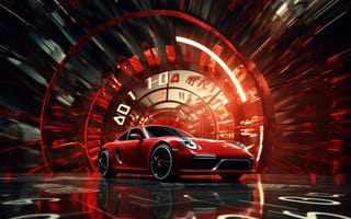 Картинка Порше 911, ретро, футуристический, 5 тыс., красные автомобили, экзотика