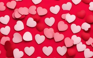 Картинка красные сердца, красный, белое сердце, любовь сердца, красная эстетика, День святого Валентина