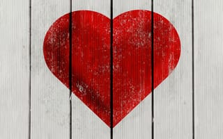 Картинка Красное сердце, деревянный, люблю сердце, деревянные доски, 5 тыс.