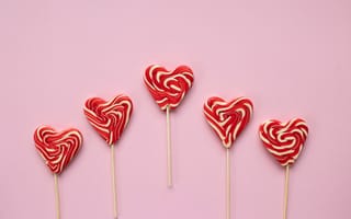 Картинка форма сердца, конфеты, пастельно-розовый, сердечные конфеты, красные сердца, 5 тыс., леденец
