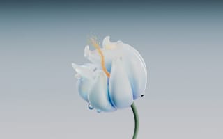 Картинка синий цветок, цифровая иллюстрация, 5 тыс., цифровой цветок, синяя эстетика