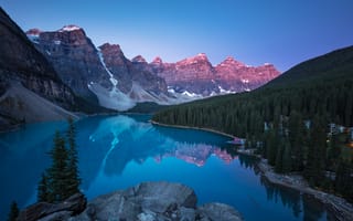 Картинка канадские скалистые горы, Моренное озеро, Альберта, Национальный парк Банф, пейзаж, Канада