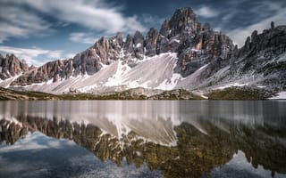 Картинка озеро Лаги дей Пиани, Италия, Доломитовые горы, размышления, 5 тыс., водное пространство
