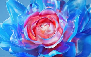 Картинка цифровой цветок, синяя эстетика, свечение, 5 тыс.