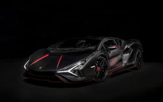 Картинка lamborghini sián fkp 37, темная эстетика, 8к, черный, черные машины, 5к