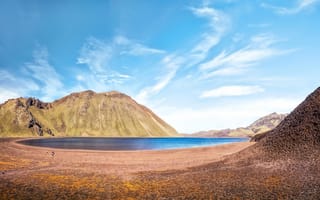 Картинка озеро Миватн, Исландия, 5 тыс., 8к, водное пространство, пейзаж