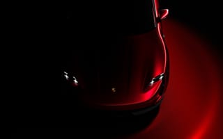 Картинка Porsche Taycan, Красный эстетик, Темно-красный, Темный