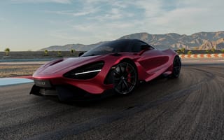Картинка Макларен 765lt, гоночная трасса, cgi