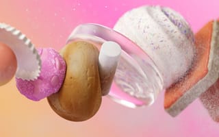 Картинка красочный, причудливый, 3D-фигуры, градиент, поп-арт