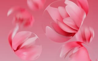 Картинка цветущая вишня, абстрактное искусство, розовый, 5к, розовая эстетика