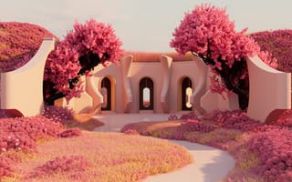 Картинка на открытом воздухе, футуристический, сюрреализм, сказочный