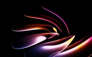 Картинка Темная эстетика, 3D Рендер, Футуристический, 5K, Жидкий, Неоновый свет, Формы, Черный, Современный, AMOLED, Эстетика