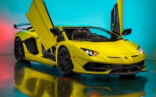 Картинка lamborghini aventador svj, вертикальный, желтые машины