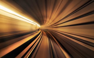 Картинка Туннель, Размытие, 5K, Искажение, Путешествие во времени, Световые следы