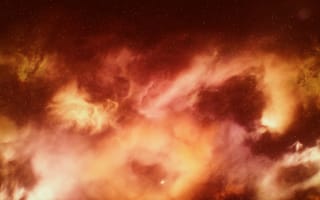 Картинка звездное небо, оранжевая эстетика, космическая пыль, облака, астрономия, глубокий космос, галактика, светящиеся звезды, 5к, небесный, космос, космическое пространство