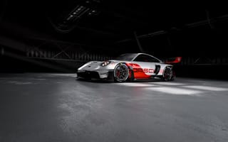 Картинка порше 911 gt3 r, темная эстетика, гоночные автомобили