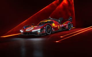 Картинка Ferrari 499P, Красный эстетик, Трековые машины, 5K, 2025, 8K, Ле Ман Гиперкар