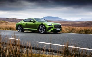 Картинка Bentley Continental GT Speed, Лаймовый, 8K, Люксовые спортивные автомобили, 5K