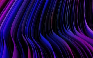 Картинка неон, абстрактные волны, фиолетовая эстетика, темная тема, 5к