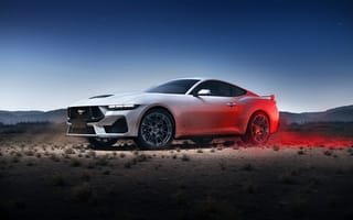 Картинка Форд Мустанг GT, Пустыня, Американский мускул-кар, 5K, Чистое небо, Голубое небо