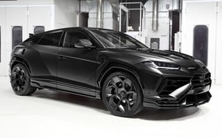Картинка Lamborghini Urus R’Evo, 2025, Стелс Эдишн, Углеродное волокно, Чёрные машины, 5K, TopCar Дизайн
