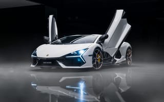 Картинка Ламборгини Ревультo, Темный, Белые машины, 5K, 8K