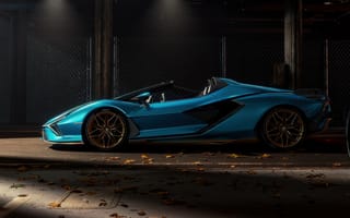 Картинка Lamborghini Sián Roadster, Эстетика, Гибридный спорткар, 5K