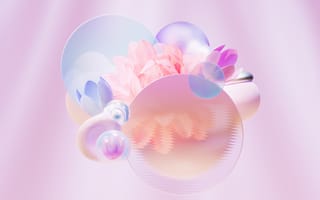 Картинка пастельные цвета, цветочные узоры, полупрозрачный, розовый, пастельно-розовый, розовая эстетика, пастельный градиент