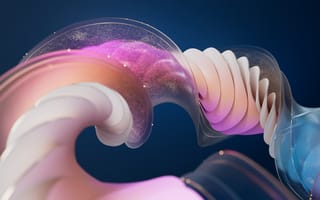 Картинка полупрозрачный, пастельный градиент, темно-синий, 3D-рендер, градиент жидкости, абстрактное искусство