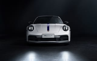Картинка porsche 911 carrera t, темный, белые машины, спортивные автомобили